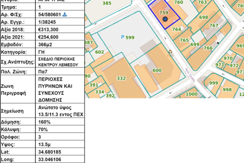 1194m² Land in Limassol, Cyprus No. 64623 3