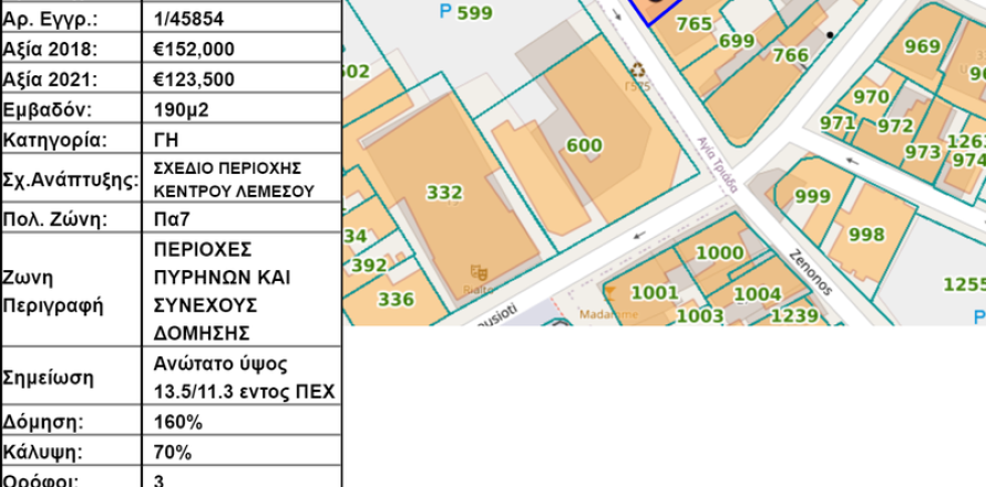 1194m² Land in Limassol, Cyprus No. 64623